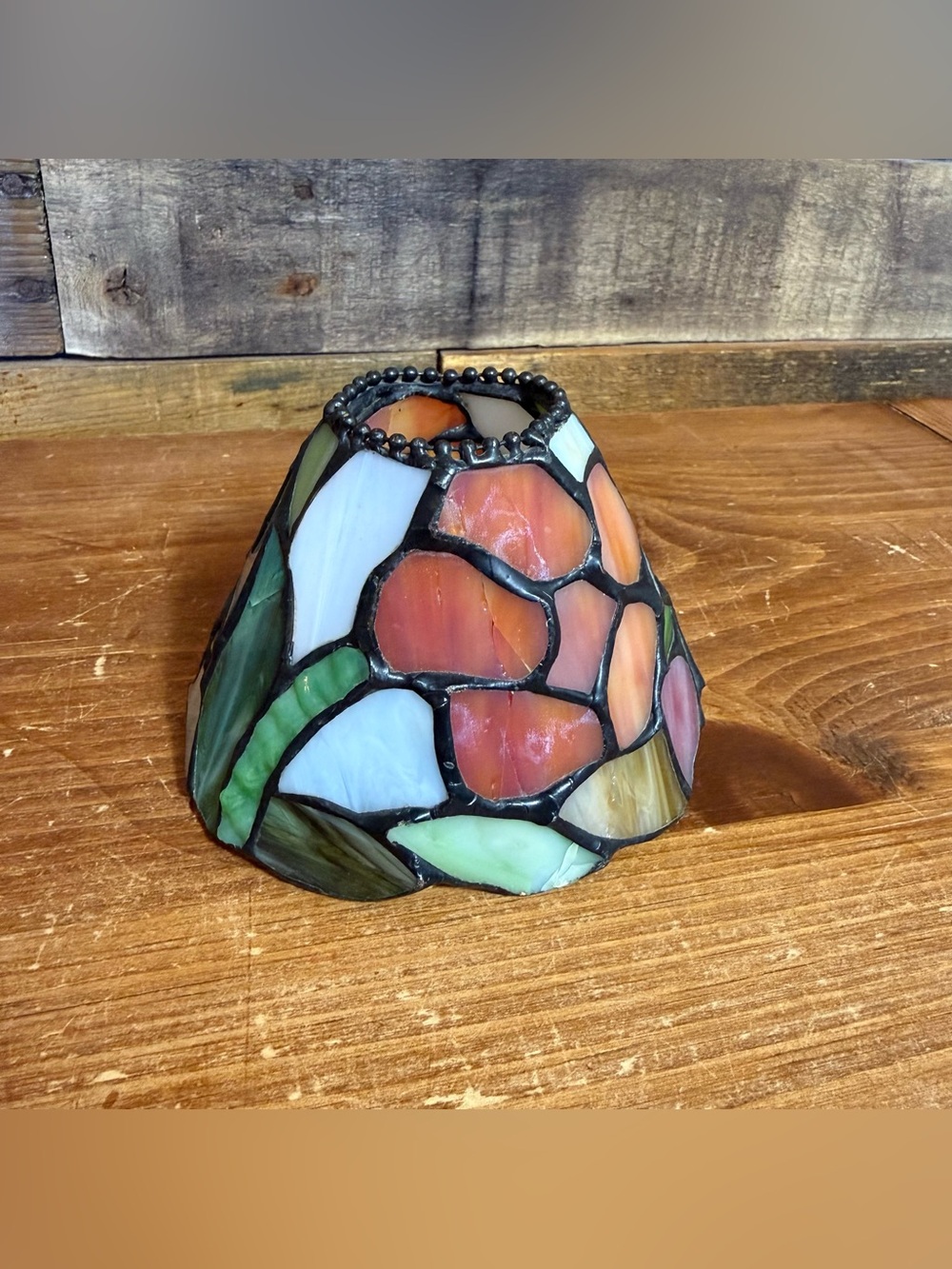 Tiffany Style Stained Glass Mosaic Bell Lamp Shade, 4” Floral Dale Tiffany Inc.